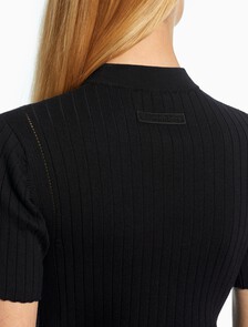 Premium Rib Knit Top, CK BLACK, hi-res