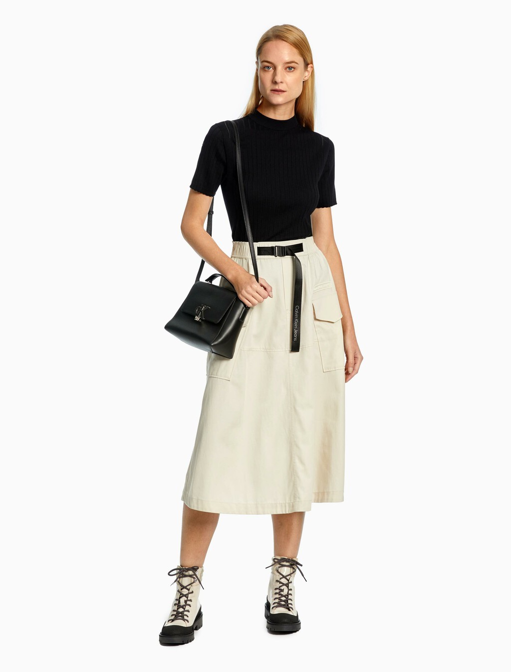 Premium Rib Knit Top, CK BLACK, hi-res
