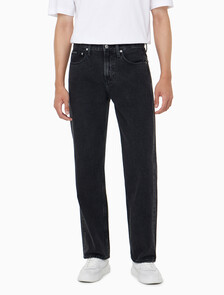 Buy 남성 90's 스트레이트핏 블랙 데님 in color WASHED BLACK LOGO LACE