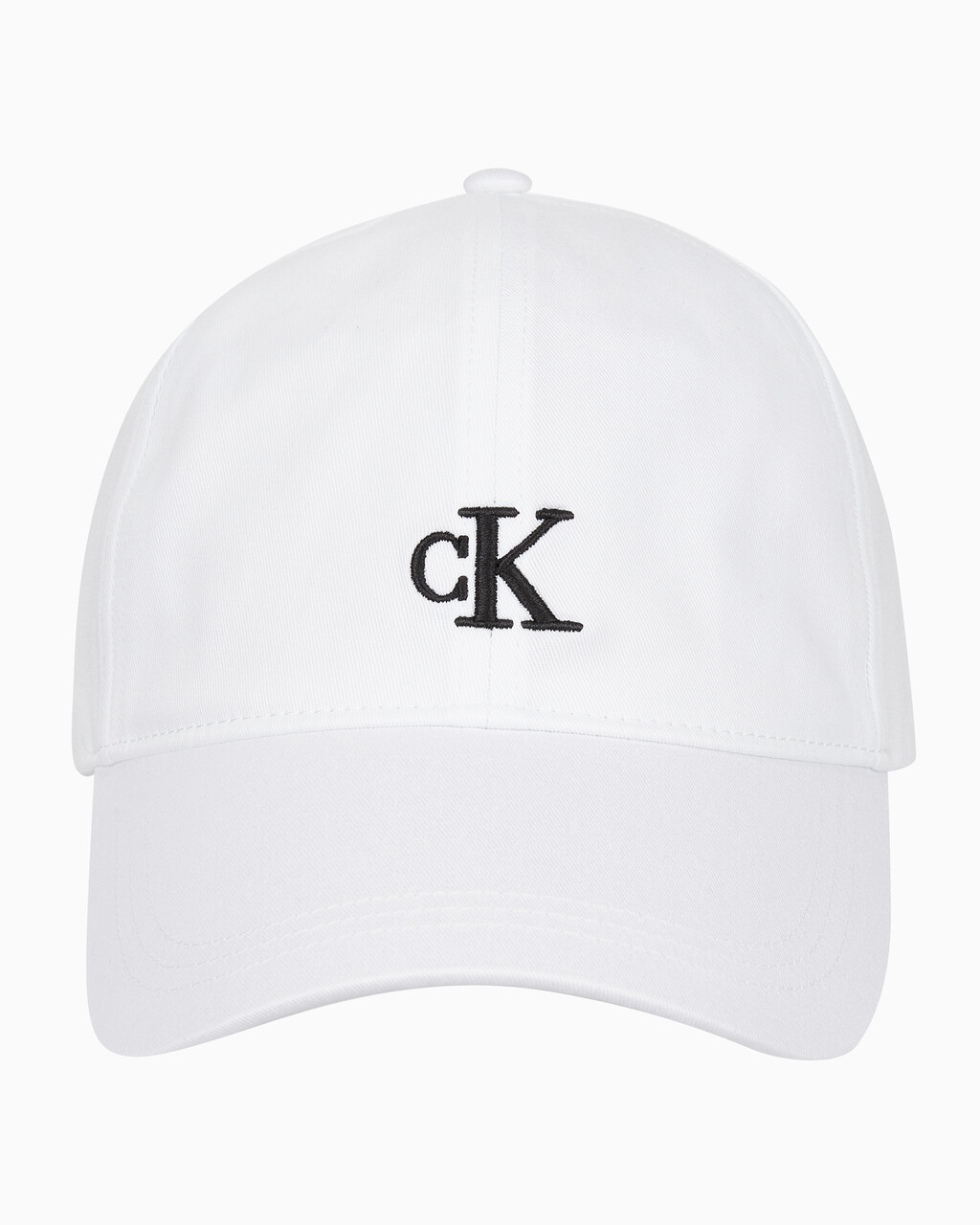 Buy 남녀공용 CK 엠브로이더리 로고 볼캡 in color BRIGHT WHITE
