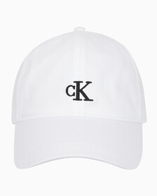 Buy 남녀공용 CK 엠브로이더리 로고 볼캡 in color BRIGHT WHITE