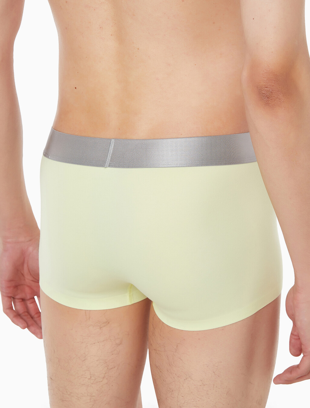 Buy 남성 브러시드 마이크로 져지 로우 라이즈 트렁크 in color PALE LIME YELLOW