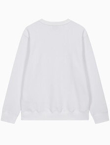 Buy 남성 레귤러핏 인스티튜셔널 로고 기모 스웻셔츠 in color BRIGHT WHITE