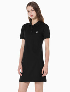 Buy 여성 CK 로고 폴로 반팔 원피스 in color CK BLACK