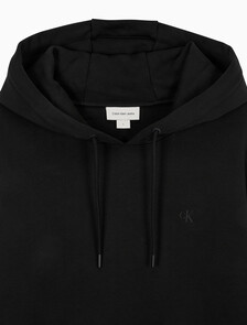 Buy 남녀공용 릴렉스핏 모노그램 백 로고 후디 in color CK BLACK