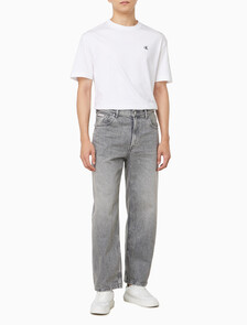 Buy 남성 배럴핏 스모크스택 데님 in color Grey