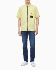 Buy 남성 포플린 집업 반팔셔츠 in color YELLOW SAND