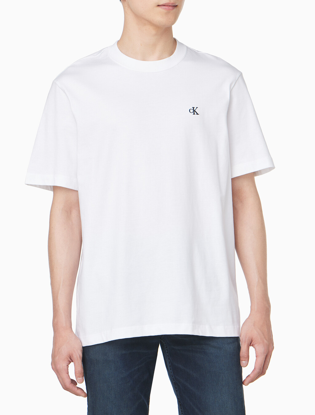 Buy 남성 이지핏 아카이브 로고 반팔 티셔츠 in color BRIGHT WHITE