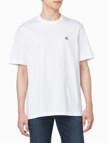 Buy 남성 이지핏 아카이브 로고 반팔 티셔츠 in color BRIGHT WHITE