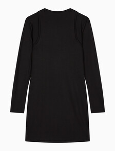 Buy 여성 인터락 미니 드레스 in color BLACK