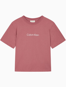 Buy 여성 릴렉스드 스탠다드로고 크루넥 반팔 티셔츠 in color LIGHT MAHOGANY