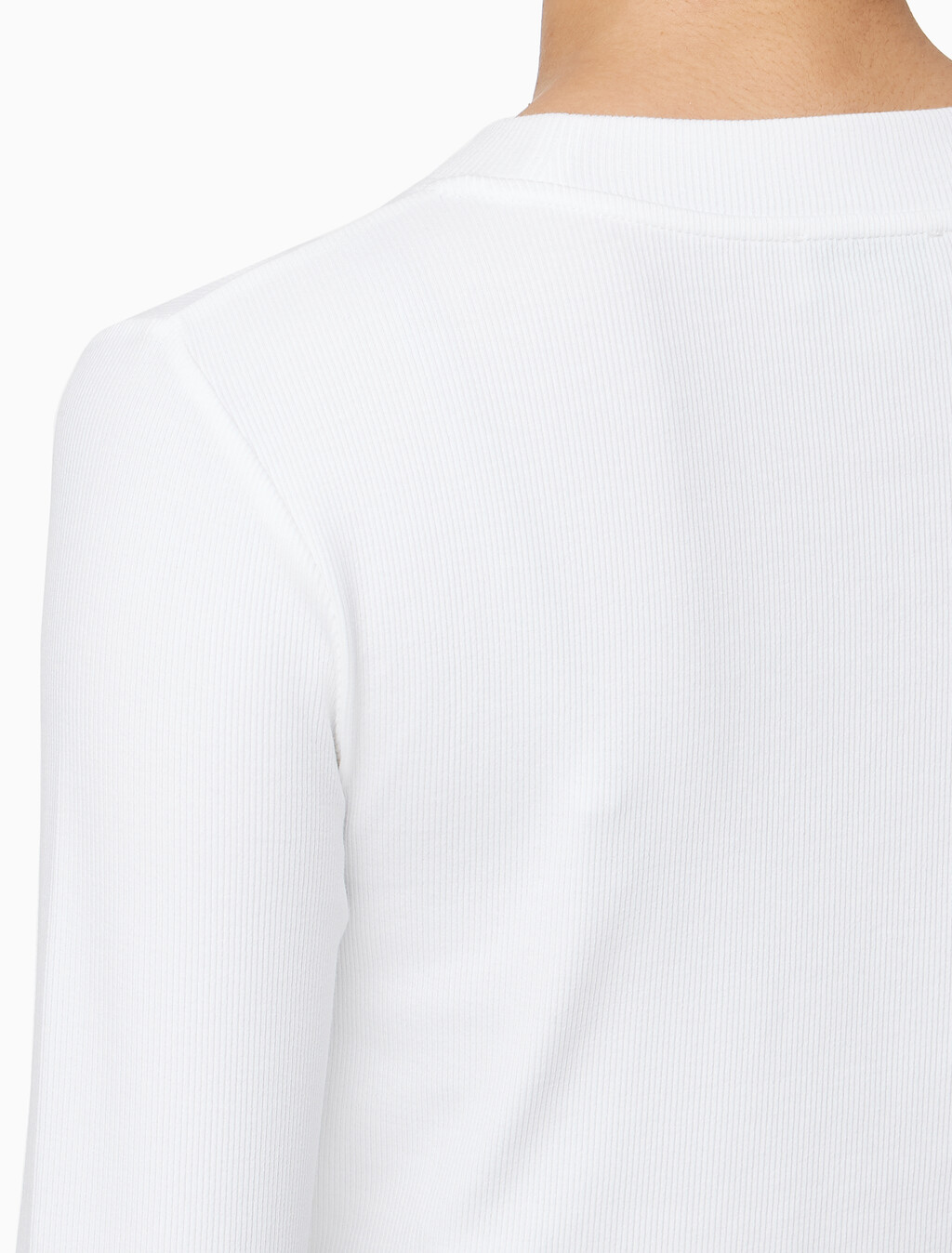 Buy 여성 롱슬리브 모노그램 베이비 티 in color BRIGHT WHITE