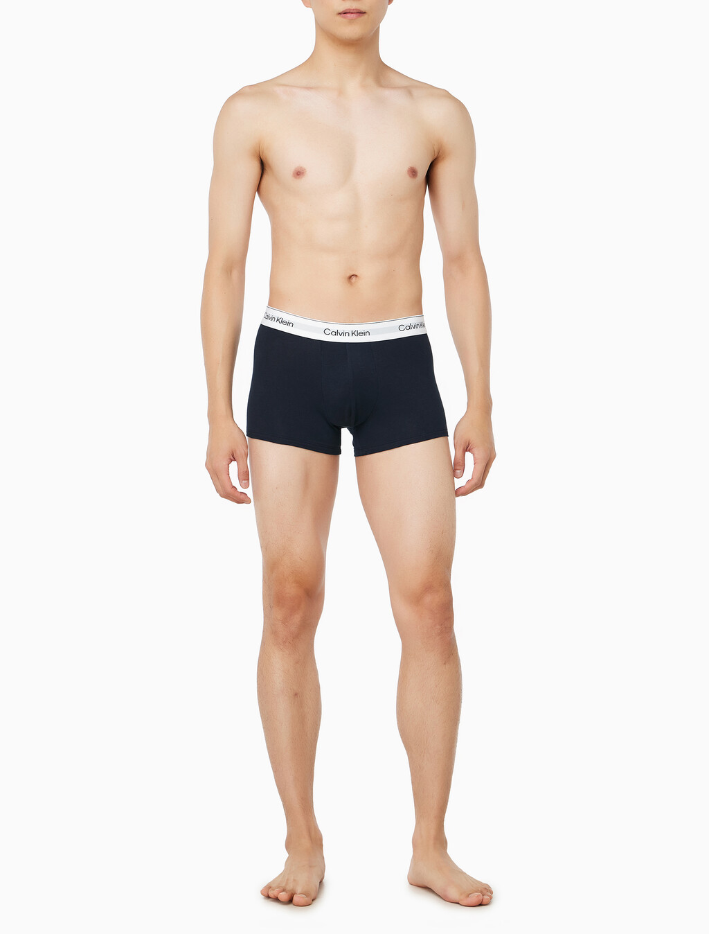 Buy 남성 아이콘 코튼 스트레치 3PK 트렁크 in color WHITE/ YELLOW / DARK NAVY