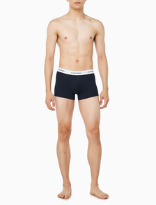 Buy 남성 아이콘 코튼 스트레치 3PK 트렁크 in color WHITE/ YELLOW / DARK NAVY