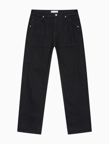 Buy 남성 90'S 스트레이트핏 워크웨어 블랙 데님 in color WASHED BLACK LOGO LACE
