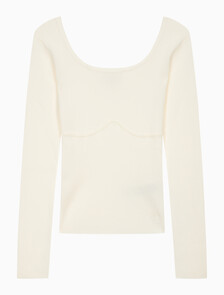 Buy 여성 립 스웨터 in color WHITE