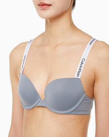 Buy 여성 테일러드 로고 푸쉬업 플런지 브라 in color BELOVED BLUE
