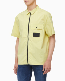 Buy 남성 포플린 집업 반팔셔츠 in color YELLOW SAND