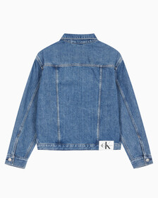 Buy 여성 모노그램 뱃지 데님 자켓 in color MID BLUE BACK EMBRO