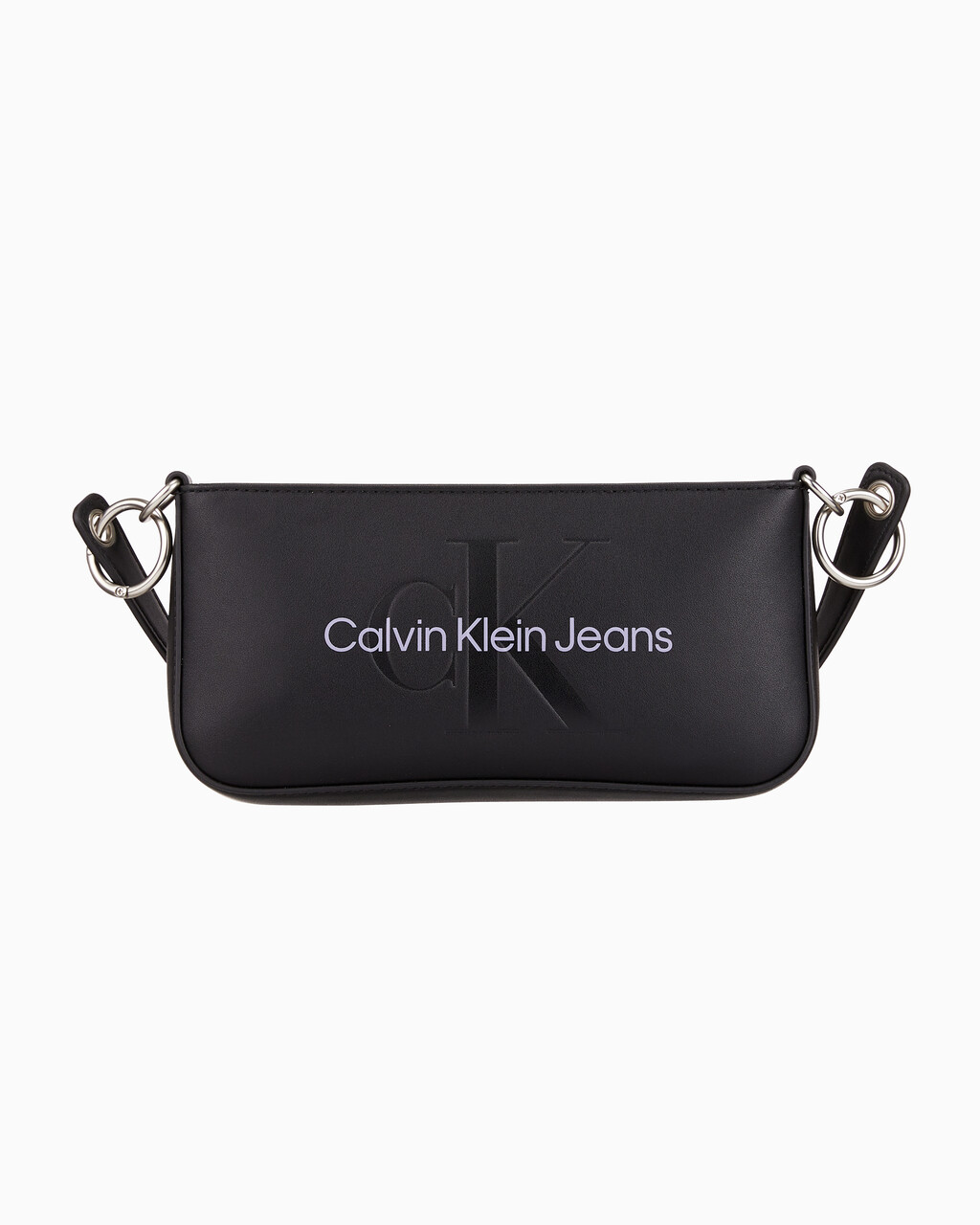 Buy 여성 CKJ 스컬티드 파우치 숄더백 in color BLACK