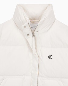 Buy 여성 숏 렝스 스탠드 카라 푸퍼 다운 재킷 in color WHITE
