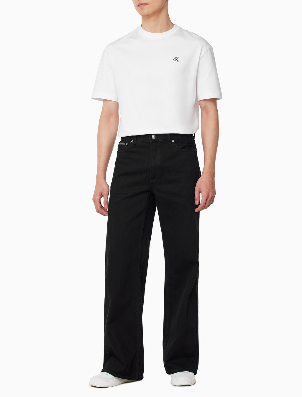 Buy 남성 와이드핏 CK 클래식 블랙 데님 in color BLACK