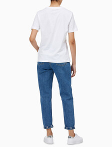 Buy 여성 스트레이트핏 모노그램로고 크루넥 반팔 티셔츠 in color BRIGHT WHITE