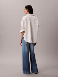 Buy 여성 와이드레그 리넨 데님 in color Mid Blue