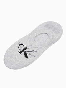 Buy 여성 콤드 코튼 모노그램 라이너 삭스 (화이트 1 PAIR) in color PALE GREY