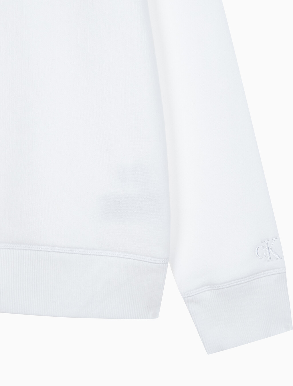 Buy 남성 레귤러핏 모노그램 로고 기모 스웨트셔츠 in color BRIGHT WHITE