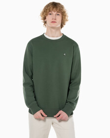 Buy 남성 레귤러핏 CK 뱃지 로고 기모 스웨트셔츠 in color KHAKI