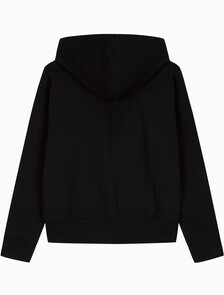 Buy 여성 아카이브 로고 프렌치 테리 풀집업 후디 in color BLACK