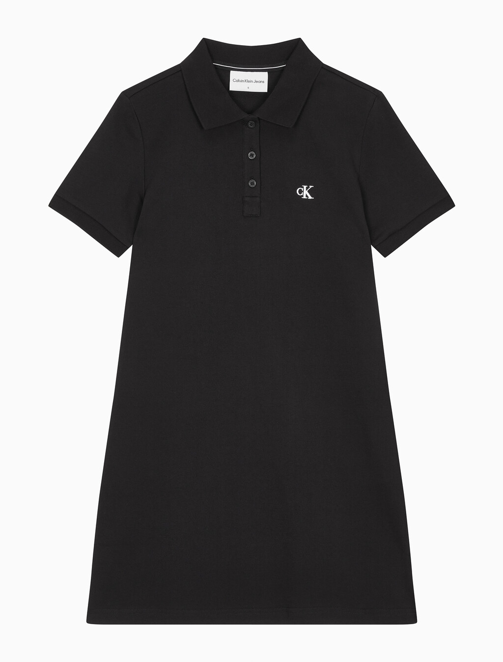 Buy 여성 CK 로고 폴로 반팔 원피스 in color CK BLACK