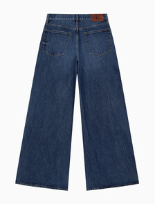 Buy 여성 슈퍼 와이드 레그핏 다크 블루 데님 in color DARK BLUE