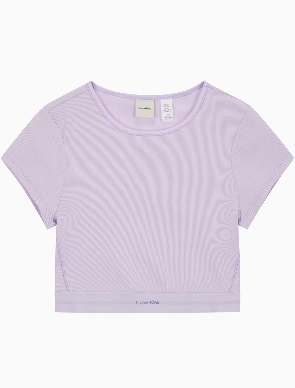 Buy 여성 코튼 스트레치 립 리브드 크롭티 in color LILAC QUARTZ