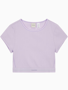 Buy 여성 코튼 스트레치 립 리브드 크롭티 in color LILAC QUARTZ