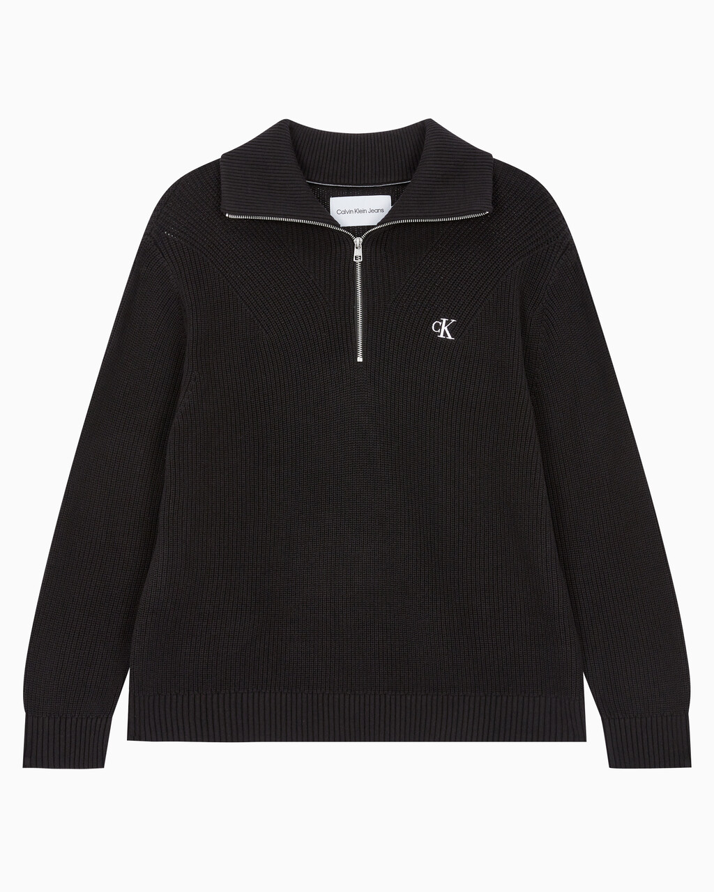 Buy 남성 하프 집업 풀오버 스웨터 in color CK BLACK