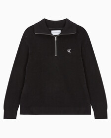 Buy 남성 하프 집업 풀오버 스웨터 in color CK BLACK