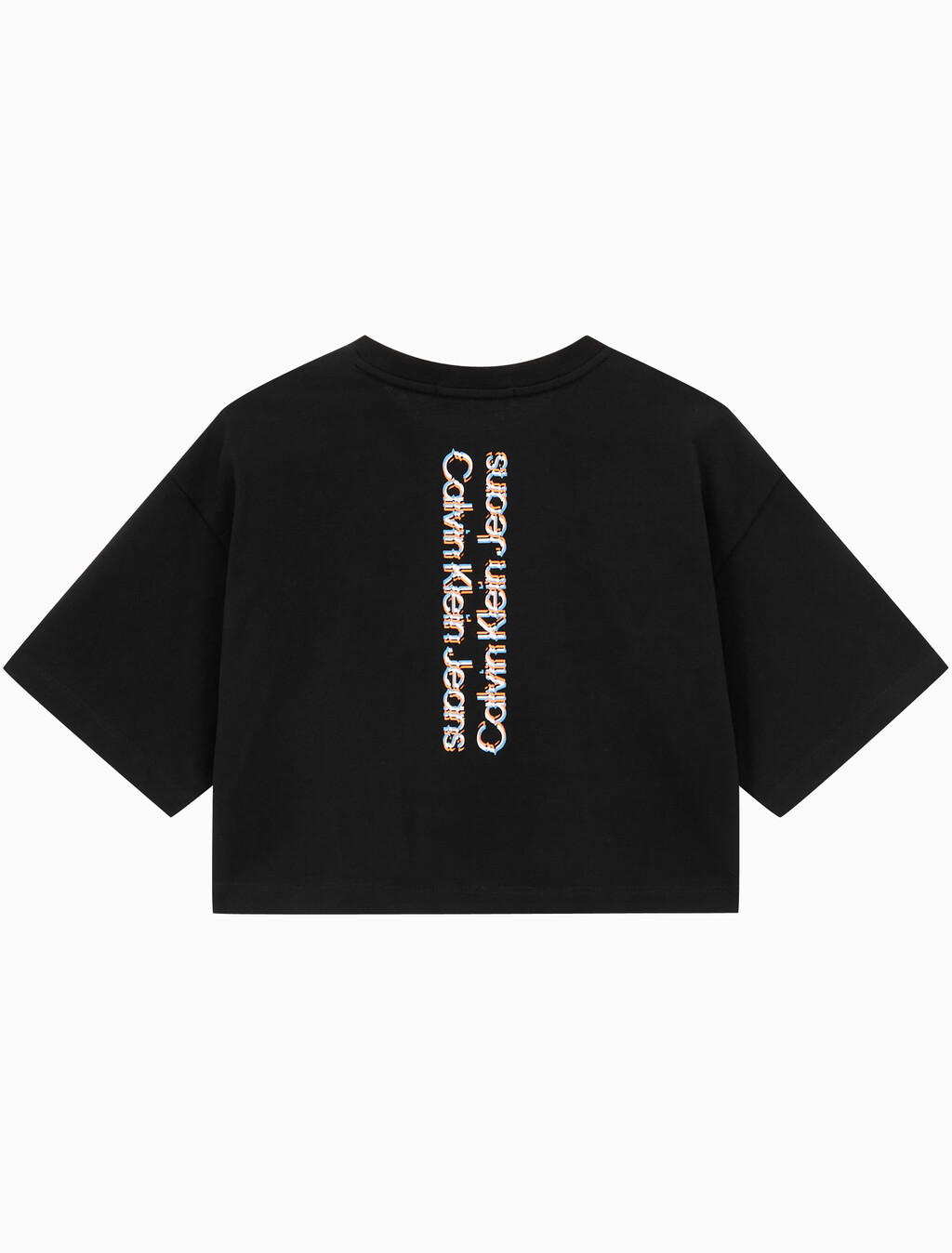 Buy 여성 그래픽 크롭 반팔 티셔츠 in color CK BLACK