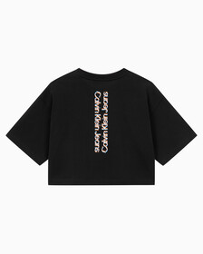 Buy 여성 그래픽 크롭 반팔 티셔츠 in color CK BLACK