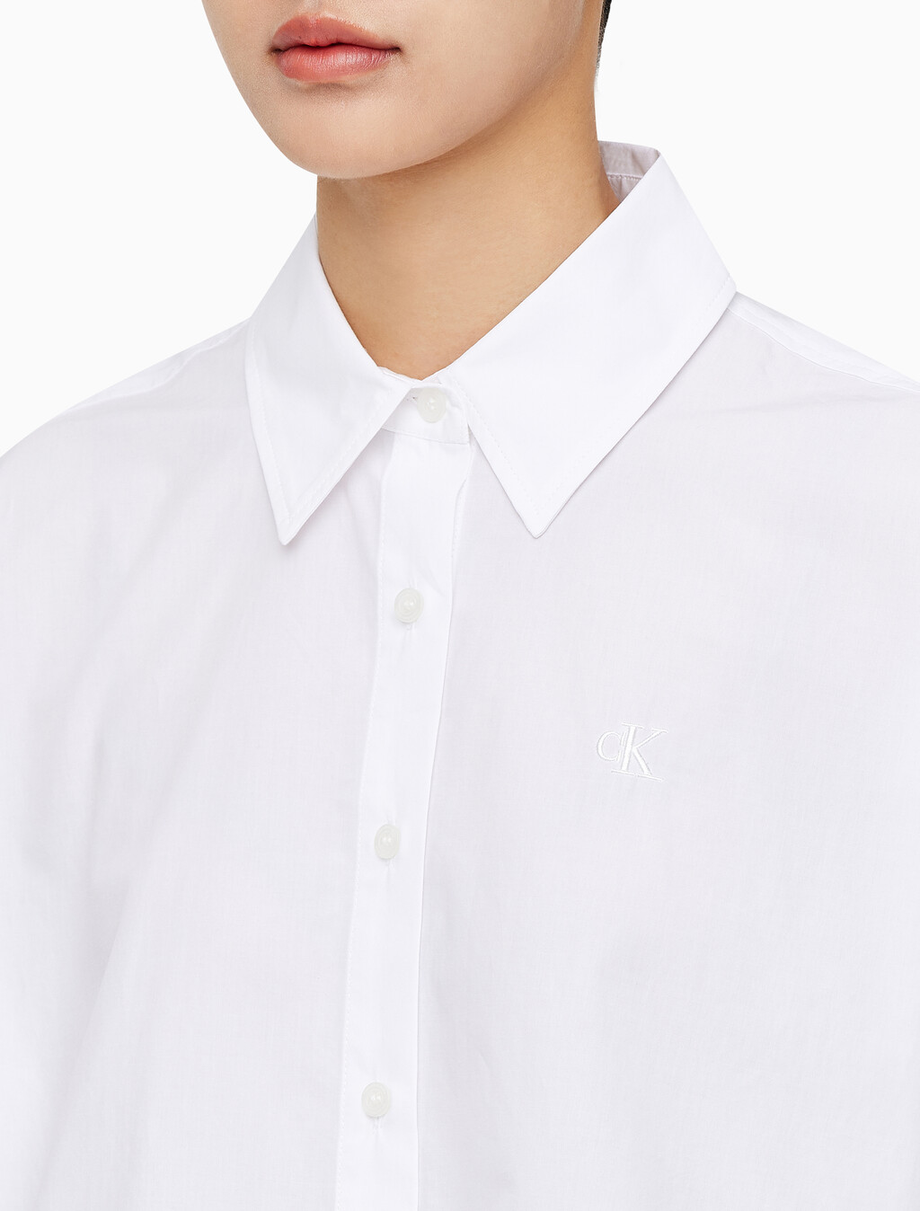 Buy 여성 크롭 패션 셔츠 in color BRIGHT WHITE