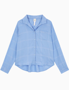 Buy 여성 울트라 소프트 모달 블렌드 플란넬 롱슬리브 셔츠 in color Blue