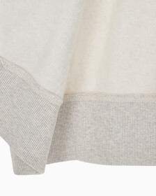 Buy 여성 릴렉스핏 CK 스몰 로고 크롭 기모 후드 집업 in color VANILLA HEATHER
