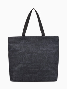 Buy 남녀공용 CK 쇼퍼 토트백 in color BLACK AOP/BLACK