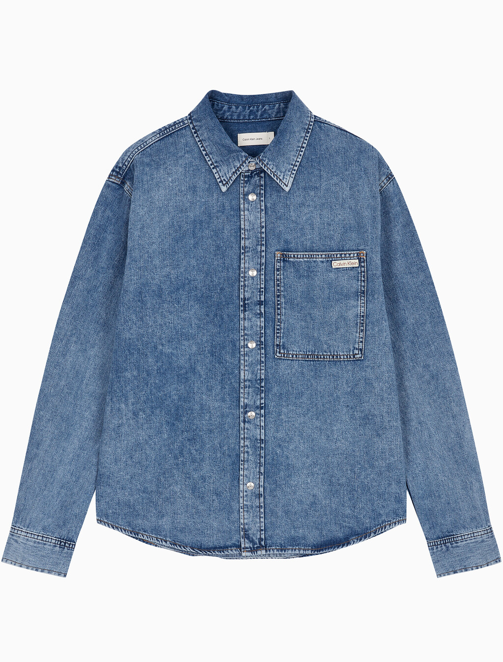 Buy 남성 레귤러핏 미드블루 데님 셔츠 in color CHALKY BLUE