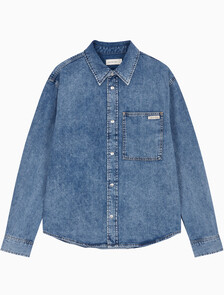 Buy 남성 레귤러핏 미드블루 데님 셔츠 in color CHALKY BLUE