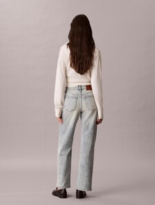 Buy 여성 와이드 레그 메이플 페이드 데님 in color Light Blue