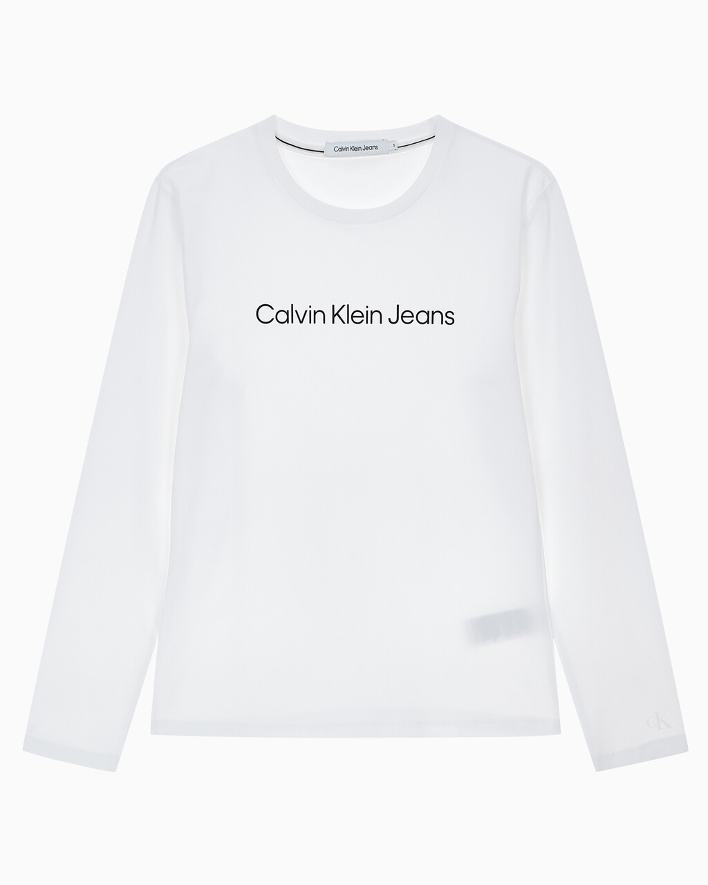 Buy 여성 슬림핏 인스티튜셔널 로고 긴팔 티셔츠 in color BRIGHT WHITE
