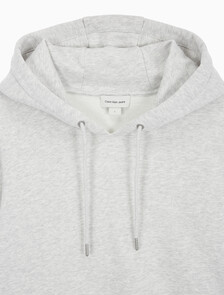 Buy 남녀공용 릴렉스핏 모노그램 백 로고 후디 in color LIGHT GREY