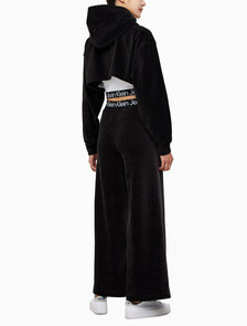 Buy 여성 벨벳 와이드레그 팬츠 in color CK BLACK